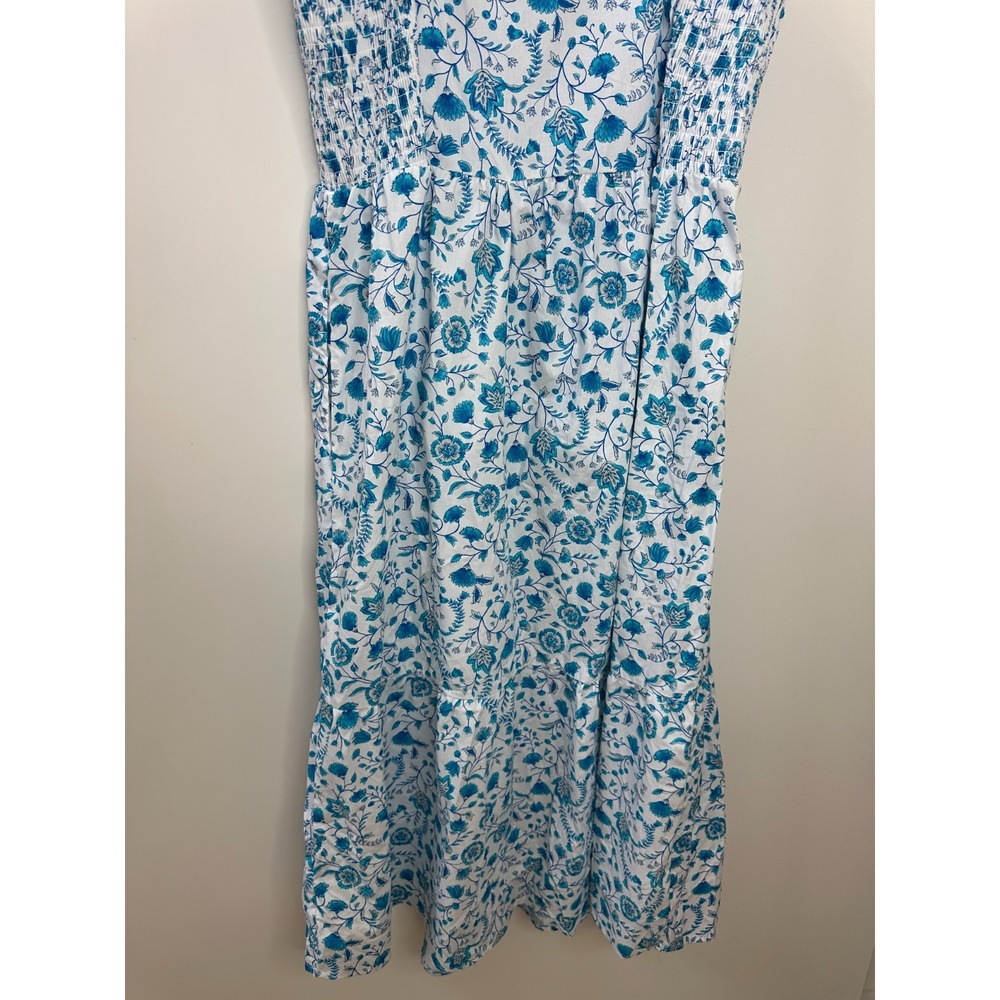 Draper James Paisley Flutter Strap Smocked Midi Dress Large Wedding Coquette - Picture 4 of 16